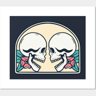 Couple Skull Pink Posters and Art